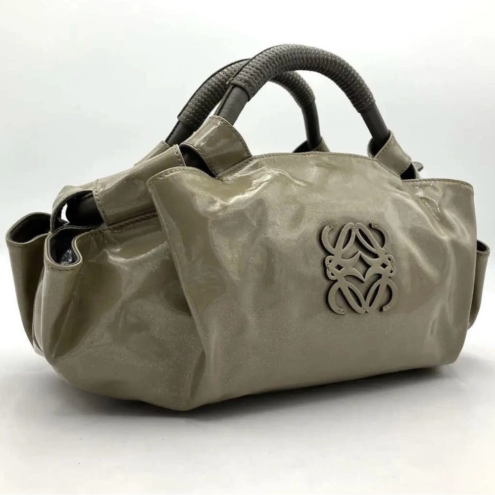 Loewe Patent Leather Anagram Glitter Bag AUTHENTIC